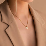 18K Gold Custom Initial Tag Necklace