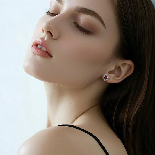 925 Silver Needle Fashion Simple Elegant Earrings Heart-shaped