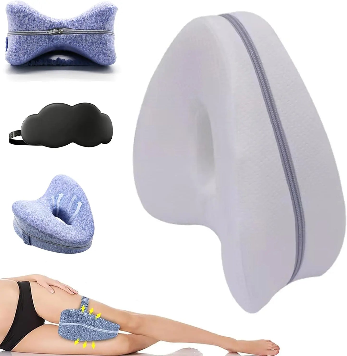 Revoget Alignment Pillows Relieve Hip Pain Sciatica Leg Alignment Pillow for Side Sleepers Sleep Pain-Free from Hip Back Aches