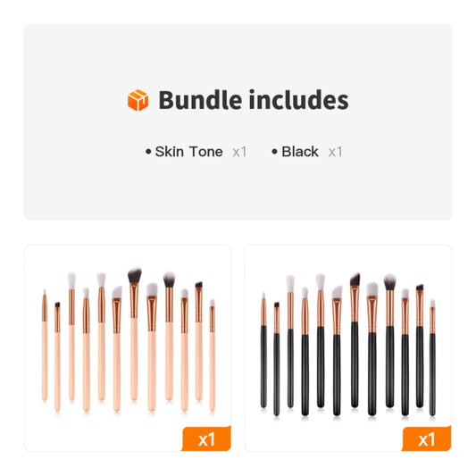 12-Piece Professional Eye Makeup Brush Set for Eyeshadow, Eyebrow, and Eyeliner Blending, eyeliner pencils